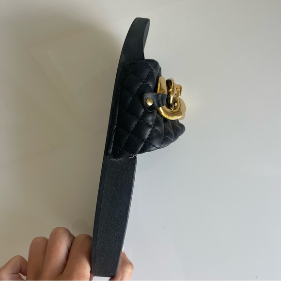 Steve Madden Black & Gold Chain Sandals - Picture 9 of 9